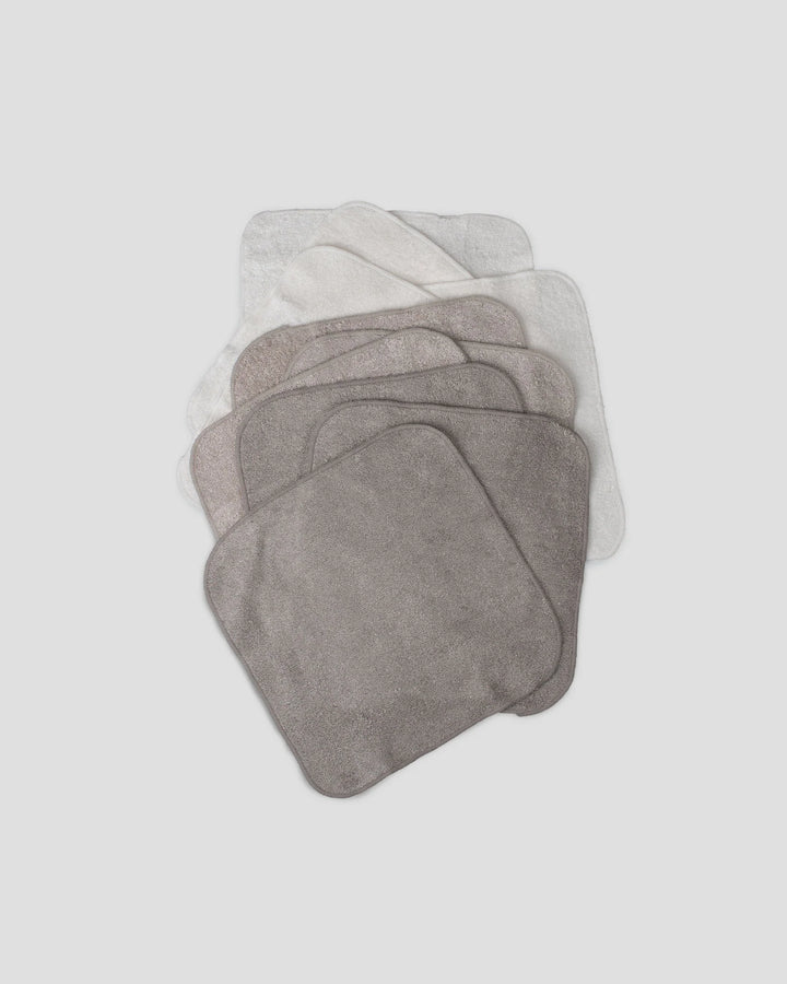 Little Bamboo Baby Toweling Washer 10 Pack - Stone Grey
