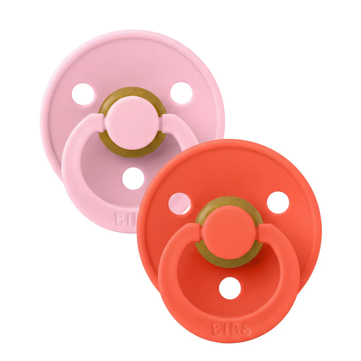 BIBS Round Colour Latex Dummies Twin Pack Size 2 (6-18 Months)
