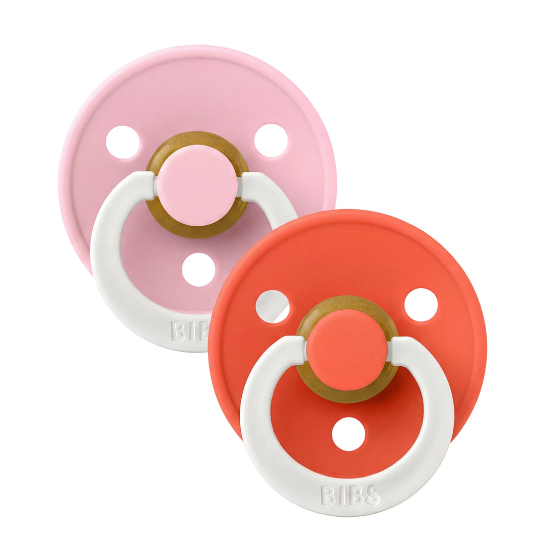 BIBS Round Colour Latex Dummies Twin Pack Size 2 (6-18 Months)