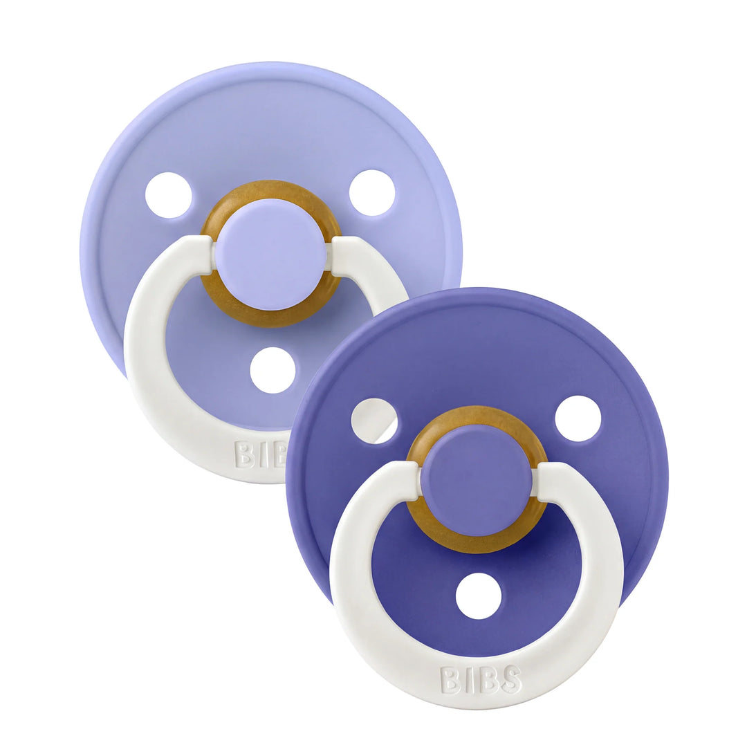 BIBS Round Colour Latex Dummies Twin Pack Size 2 (6-18 Months)
