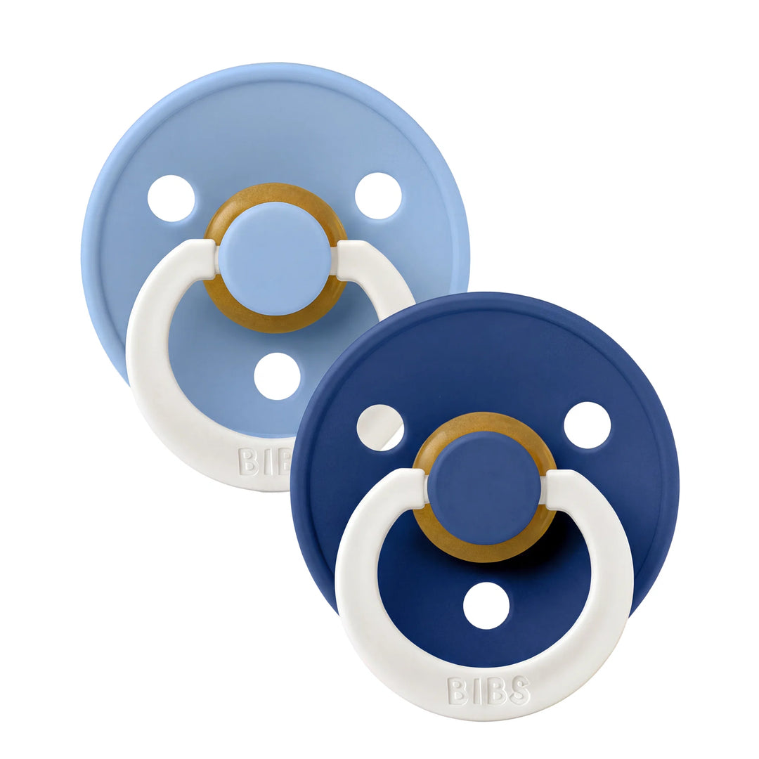 BIBS Round Colour Latex Dummies Twin Pack Size 1 (0-6 Months)