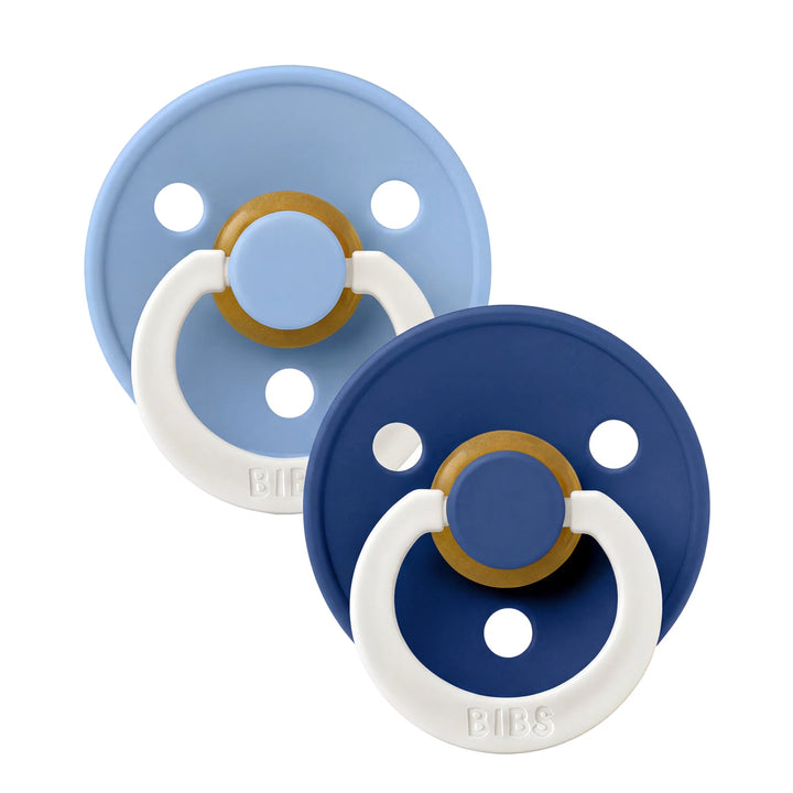 BIBS Round Colour Latex Dummies Twin Pack Size 1 (0-6 Months)