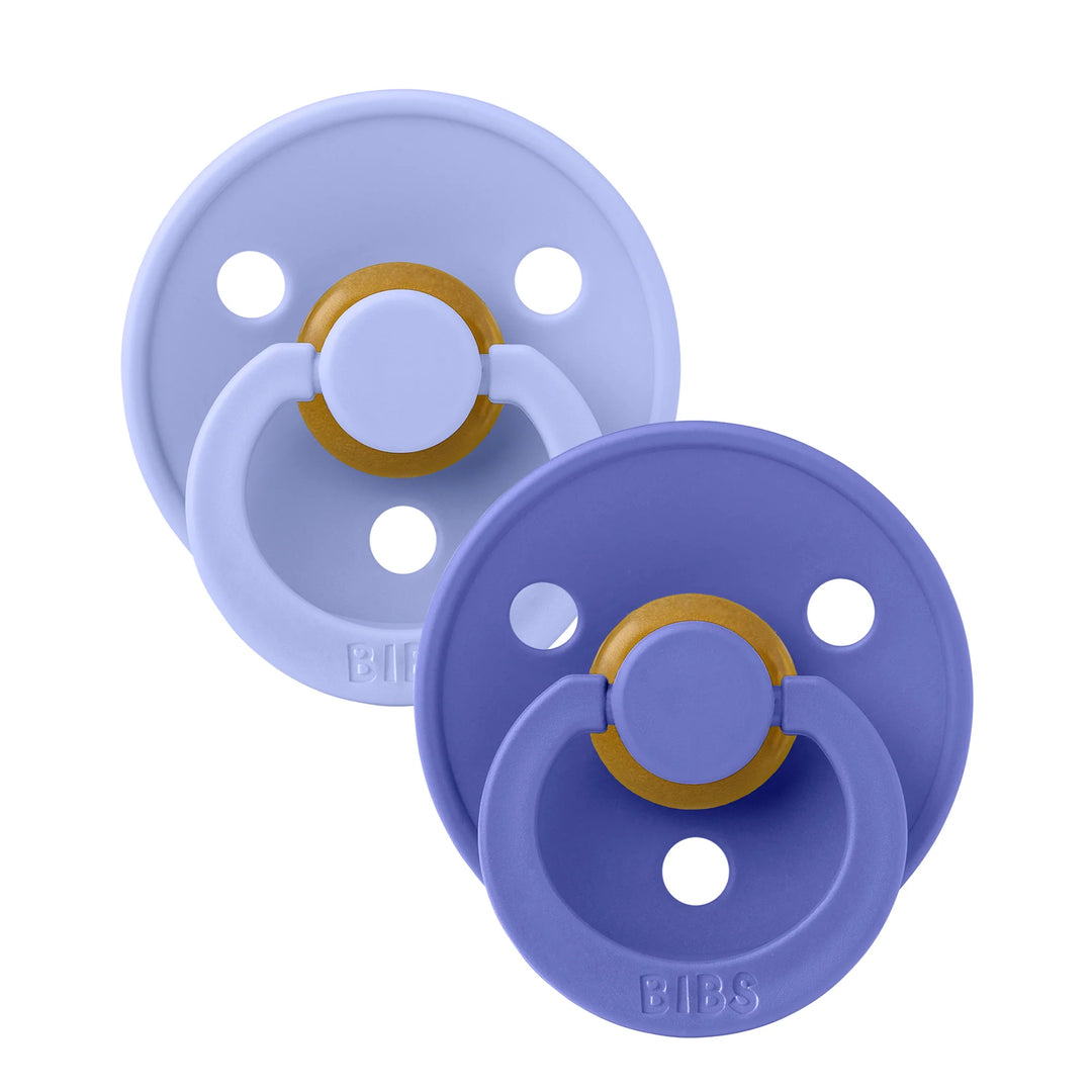 BIBS Round Colour Latex Dummies Twin Pack Size 2 (6-18 Months)