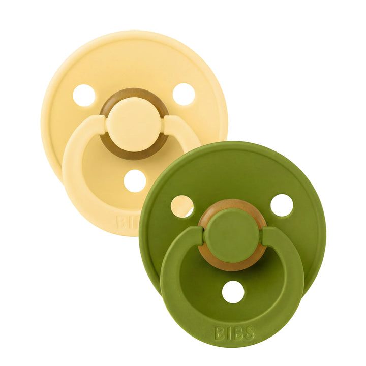 BIBS Round Colour Latex Dummies Twin Pack Size 2 (6-18 Months)