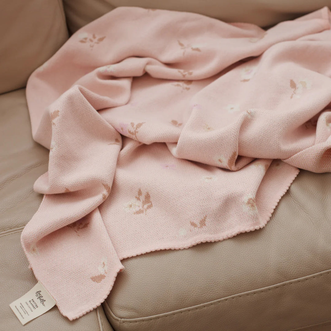 Fox & Fallow Cotton Blanket - Dusty Roses