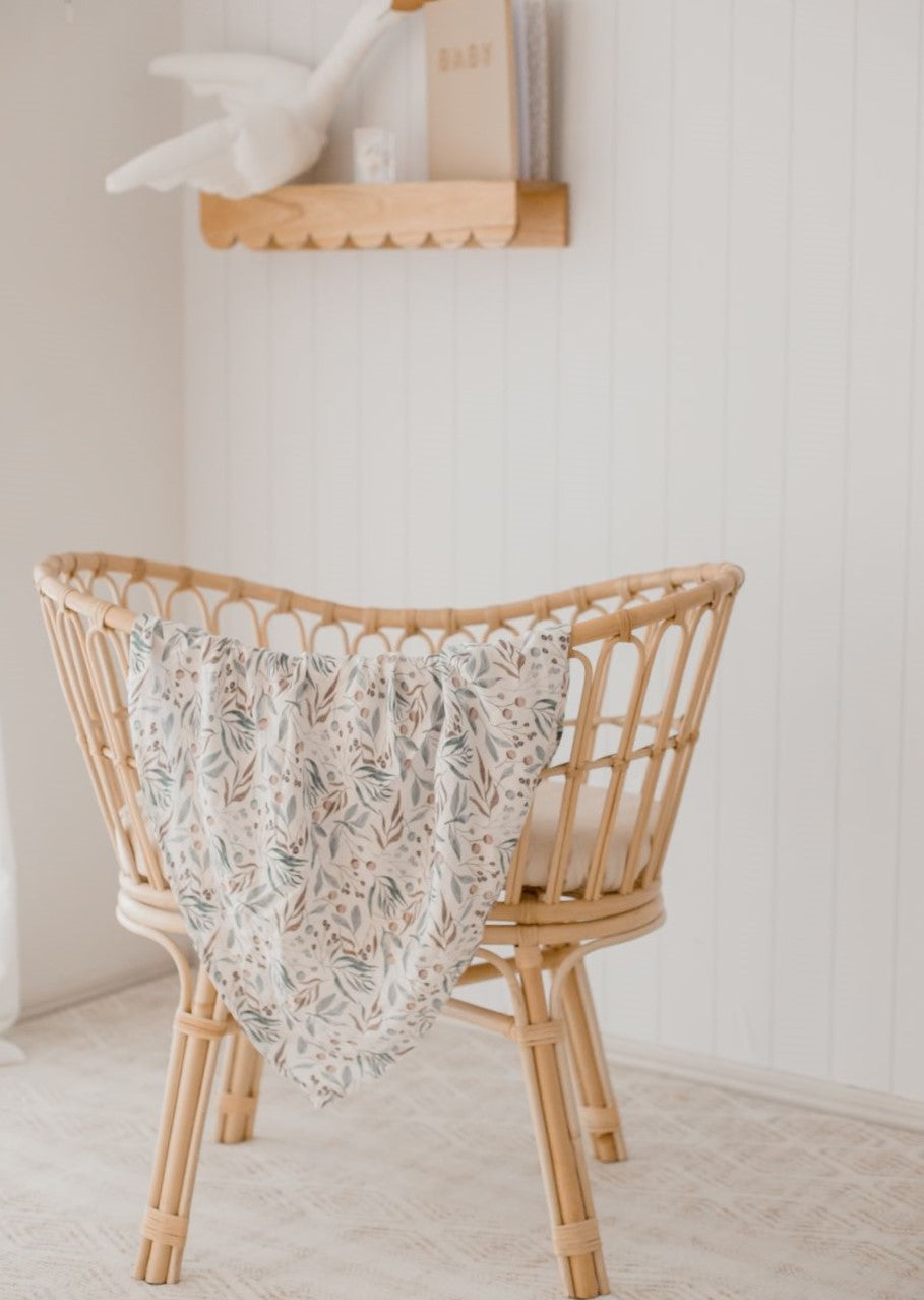 Bambella Bamboo Cotton Muslin Swaddle Wrap - Botanical