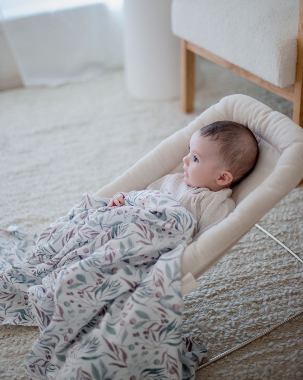 Bambella Bamboo Cotton Muslin Swaddle Wrap - Botanical