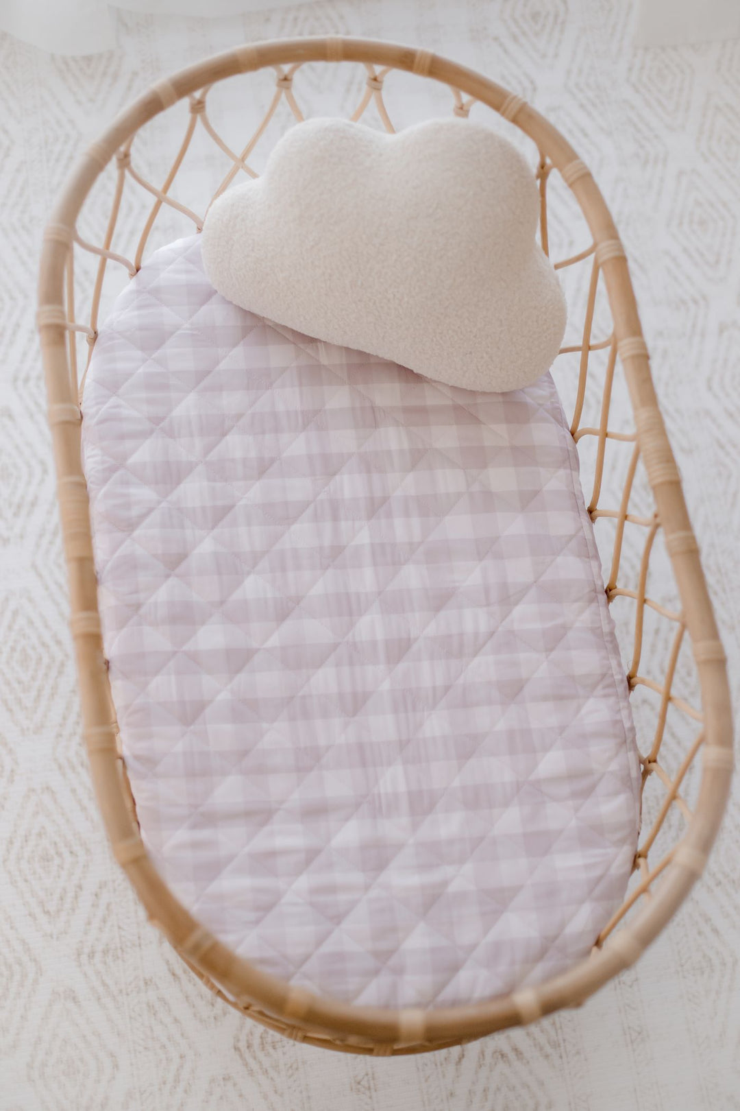 Bambella Waterproof Bassinet Sheet | Blush Gingham