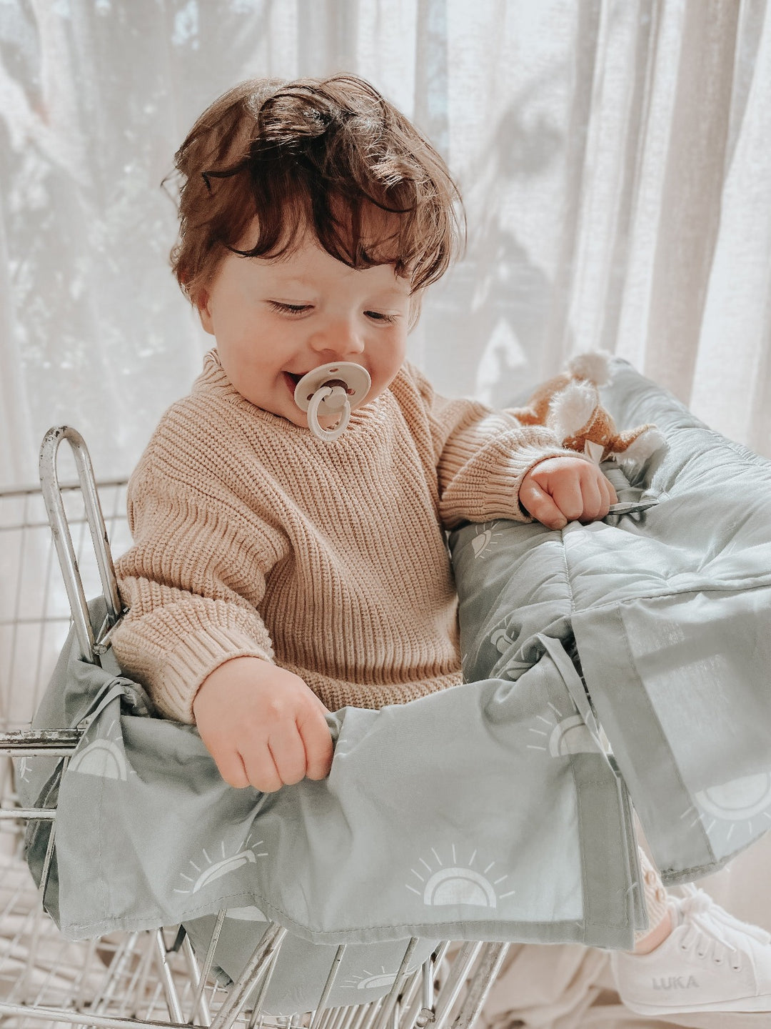 Bambella Designs Double Trolley Liner | Sage Sunshine