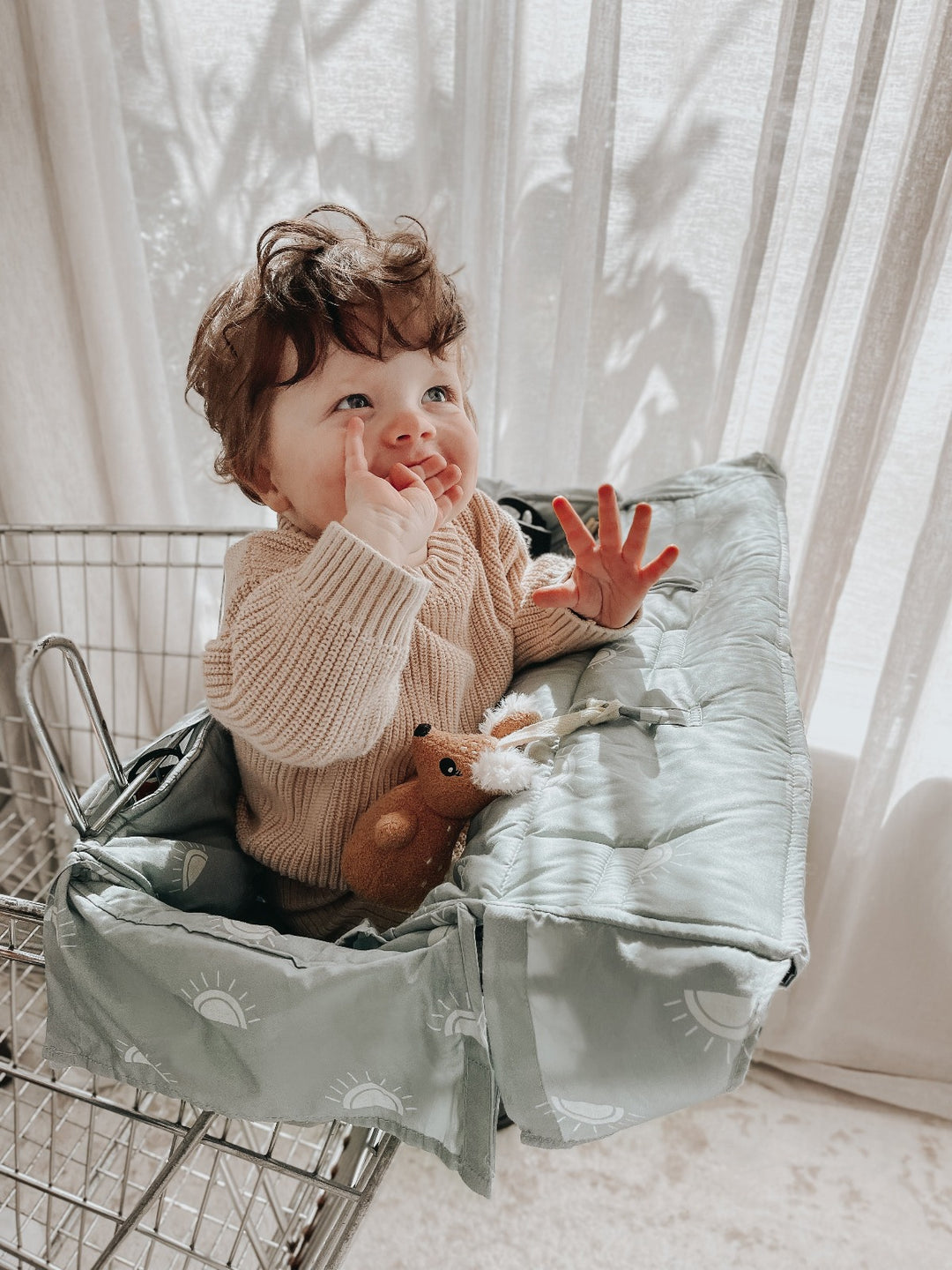 Bambella Designs Double Trolley Liner | Sage Sunshine