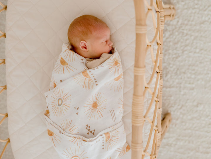 Bambella Bamboo Cotton Muslin Swaddle Wrap - Bohemian Sunshine