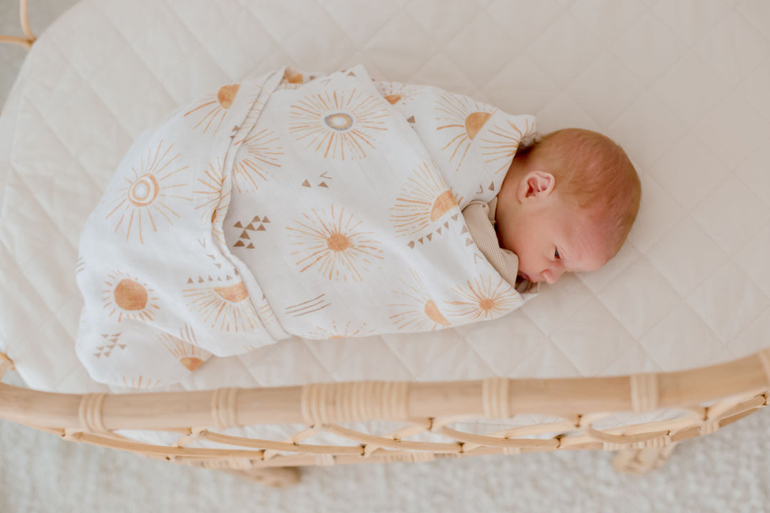 Bambella Bamboo Cotton Muslin Swaddle Wrap - Bohemian Sunshine