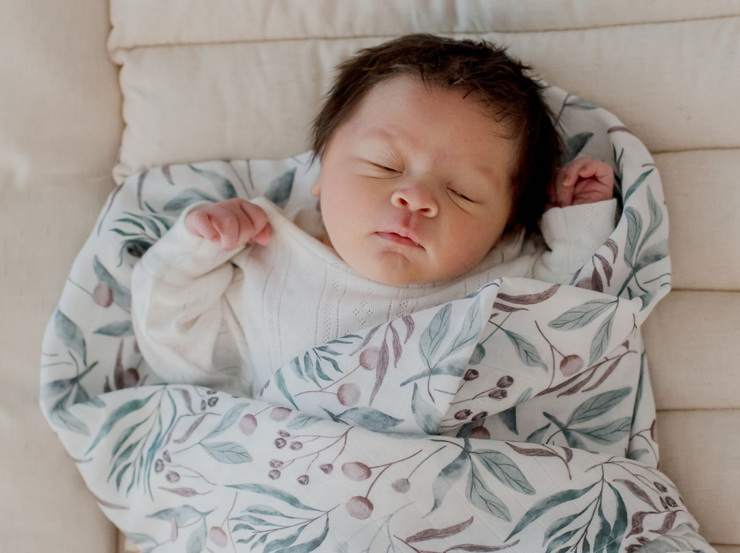 Bambella Bamboo Cotton Muslin Swaddle Wrap - Botanical