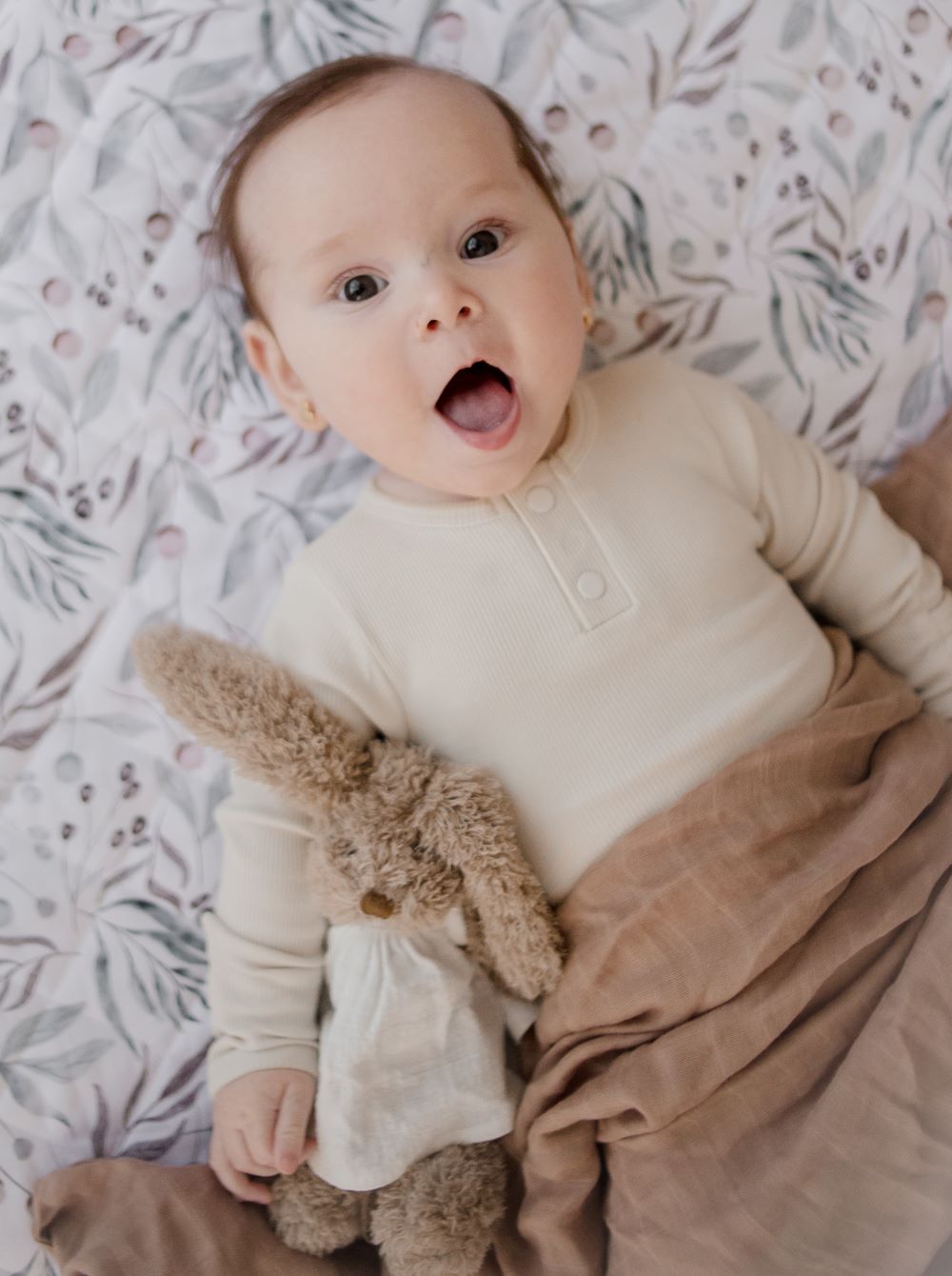 Bambella Bamboo Cotton Muslin Swaddle Wrap - Hazelnut