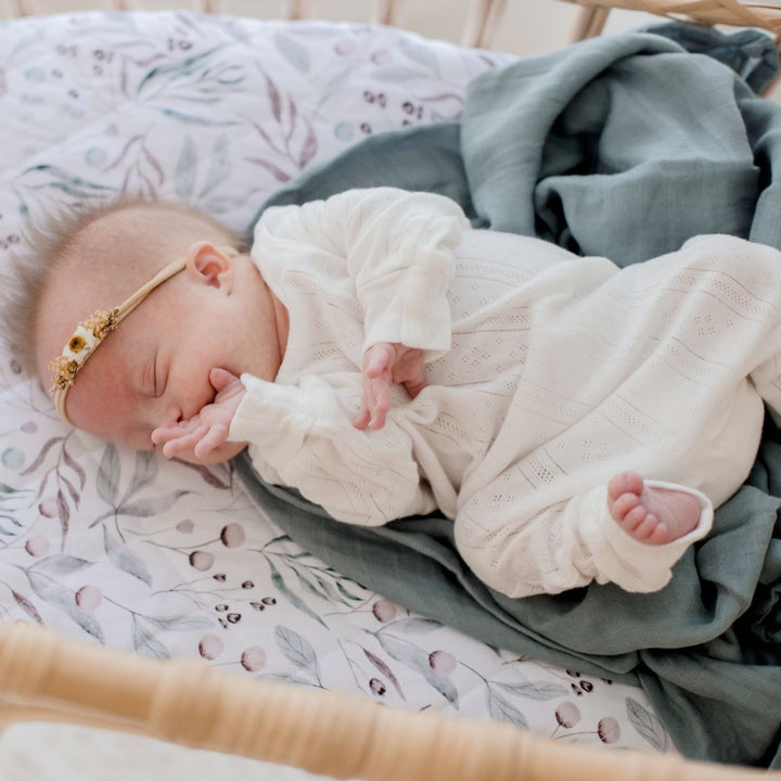 Bambella Bamboo Cotton Muslin Swaddle Wrap - Nordic Sea