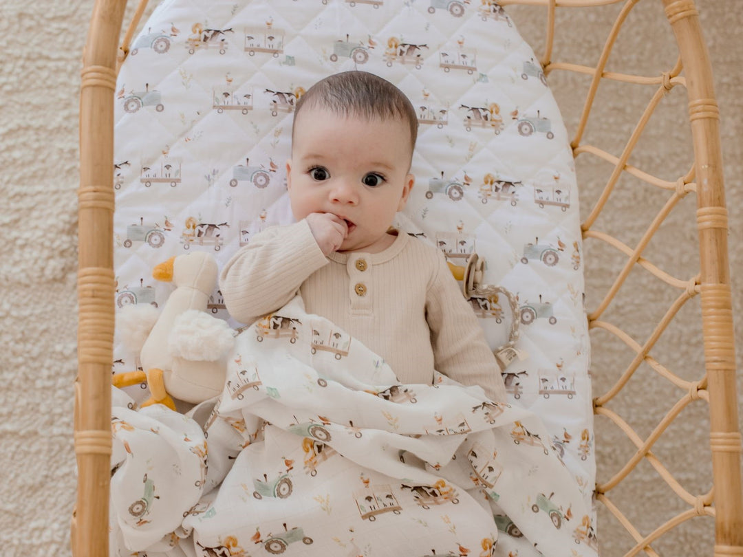 Bambella Bamboo Cotton Muslin Swaddle Wrap - Oakwood Farm