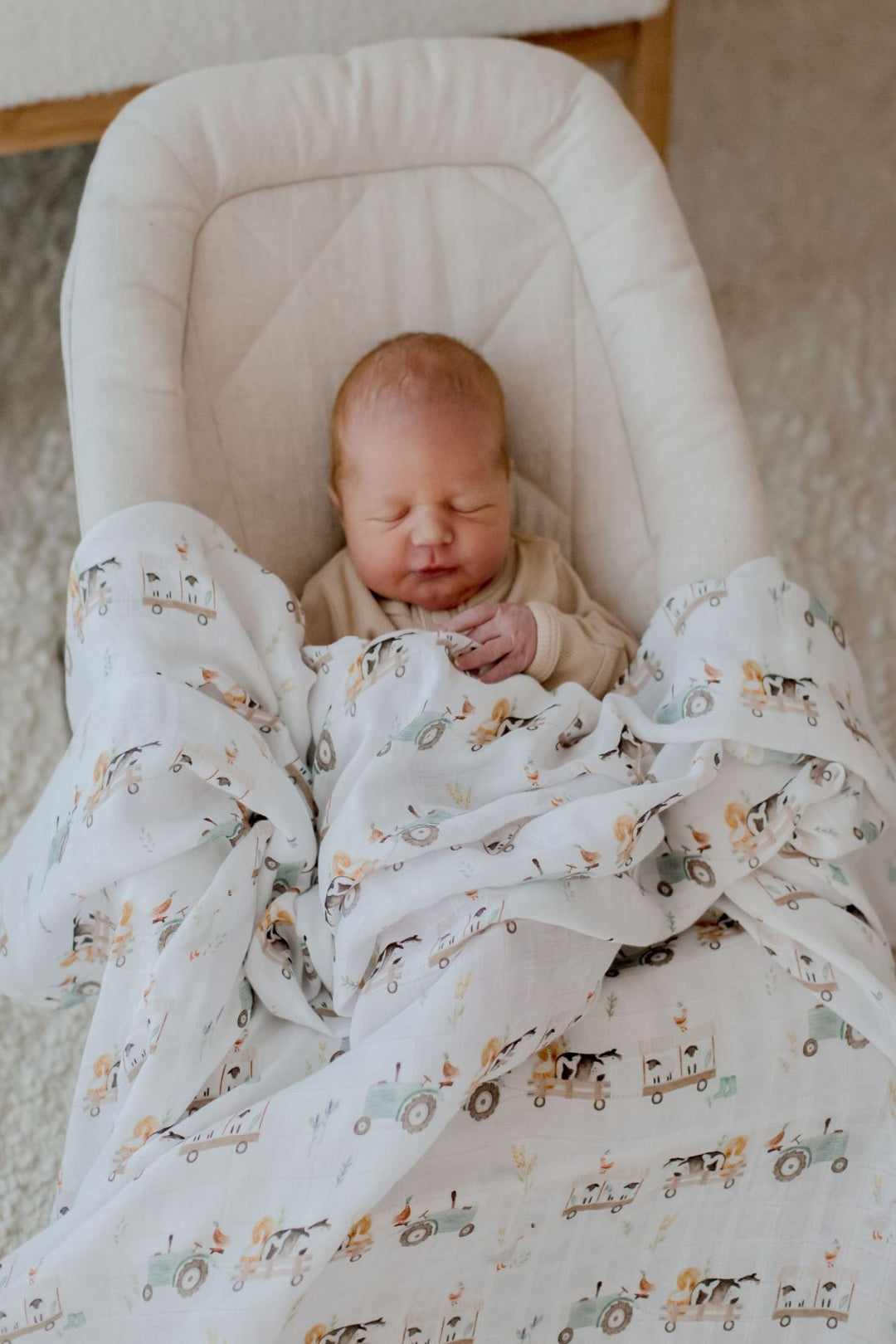 Bambella Bamboo Cotton Muslin Swaddle Wrap - Oakwood Farm