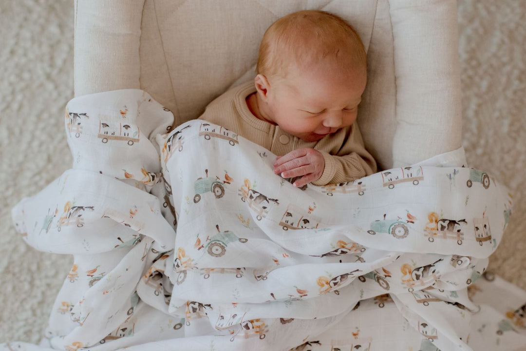 Bambella Bamboo Cotton Muslin Swaddle Wrap - Oakwood Farm
