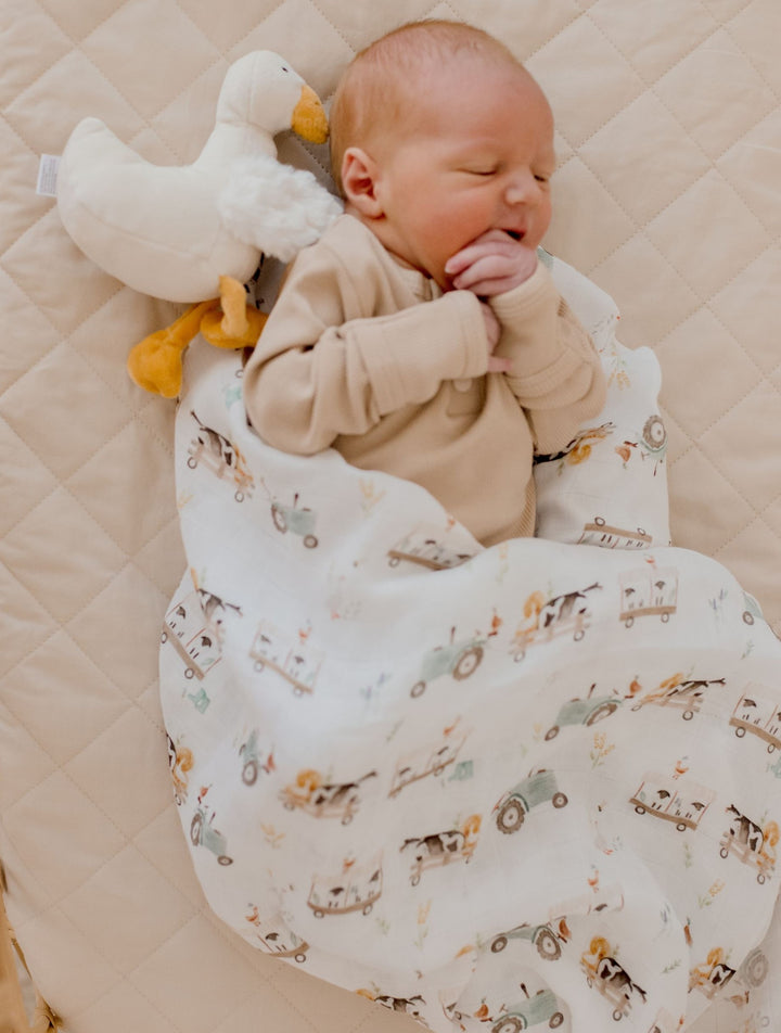 Bambella Bamboo Cotton Muslin Swaddle Wrap - Oakwood Farm
