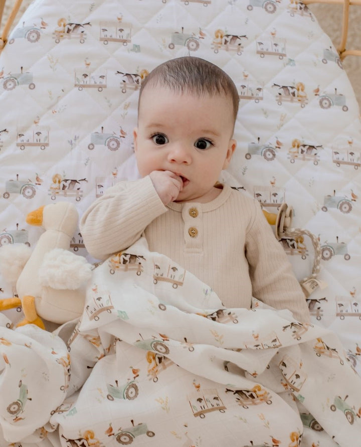 Bambella Bamboo Cotton Muslin Swaddle Wrap - Oakwood Farm