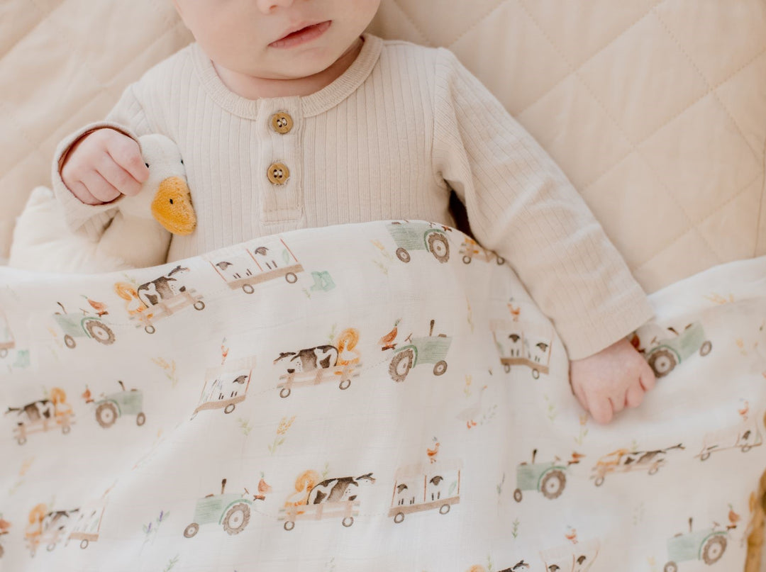 Bambella Bamboo Cotton Muslin Swaddle Wrap - Oakwood Farm
