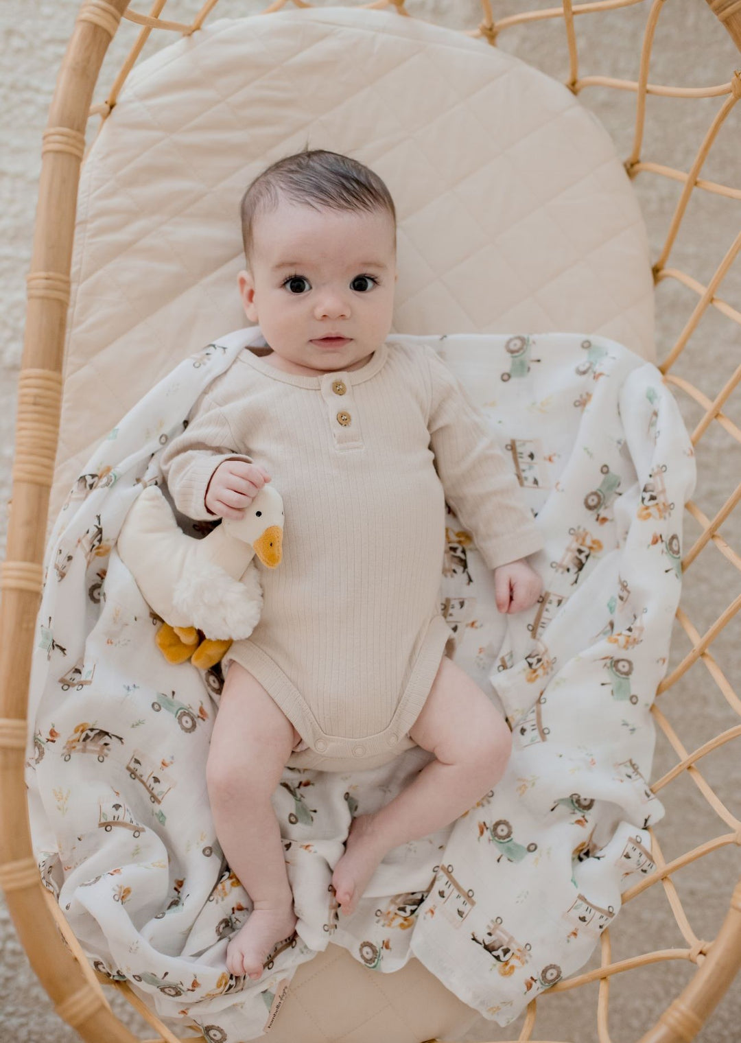 Bambella Bamboo Cotton Muslin Swaddle Wrap - Oakwood Farm