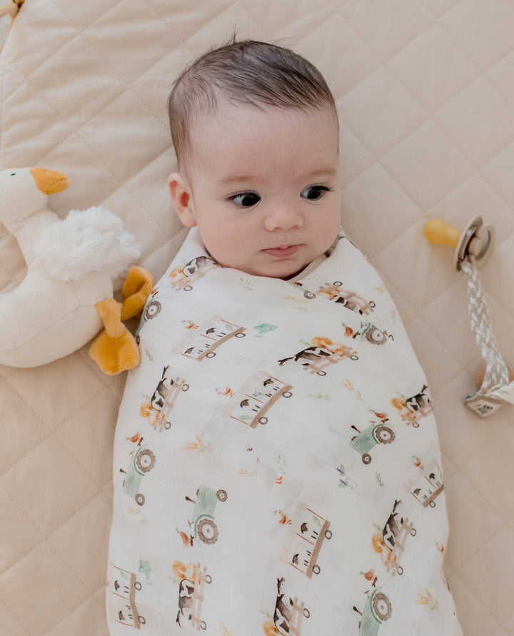 Bambella Bamboo Cotton Muslin Swaddle Wrap - Oakwood Farm