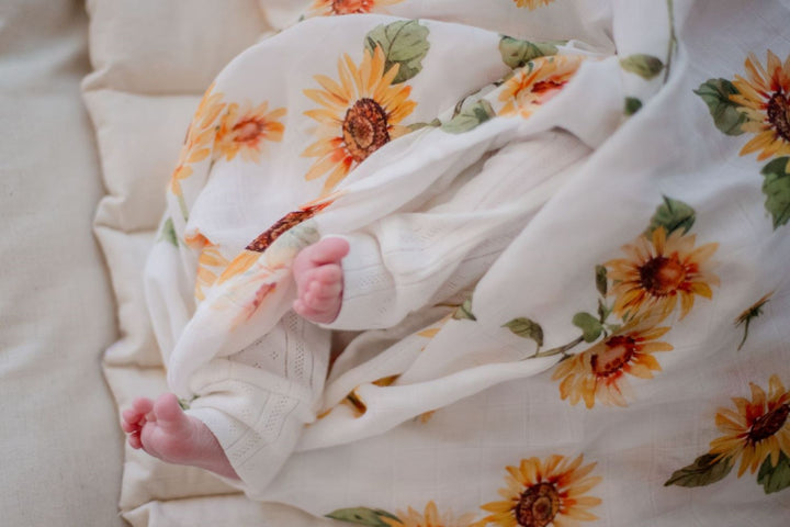 Bambella Bamboo Cotton Muslin Swaddle Wrap - Sunny Days