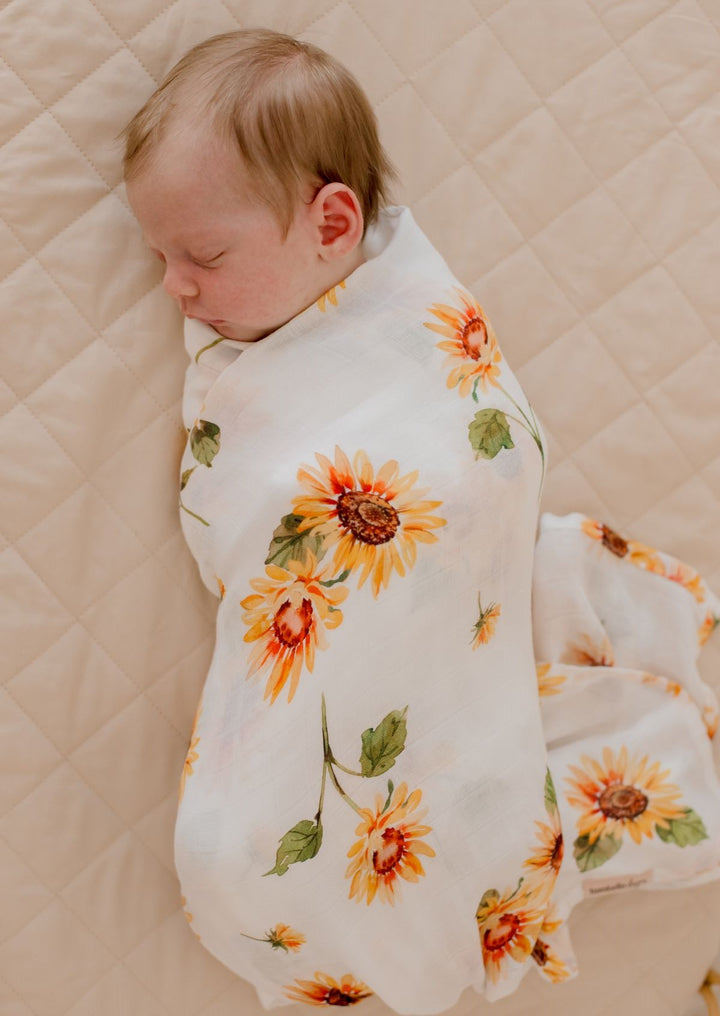 Bambella Bamboo Cotton Muslin Swaddle Wrap - Sunny Days