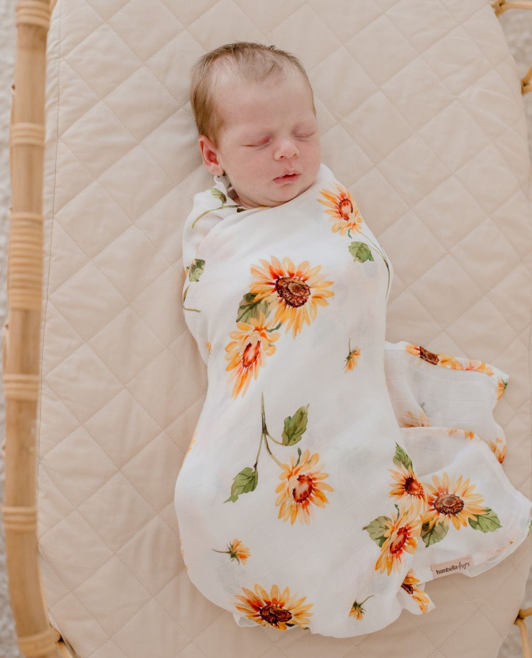 Bambella Bamboo Cotton Muslin Swaddle Wrap - Sunny Days