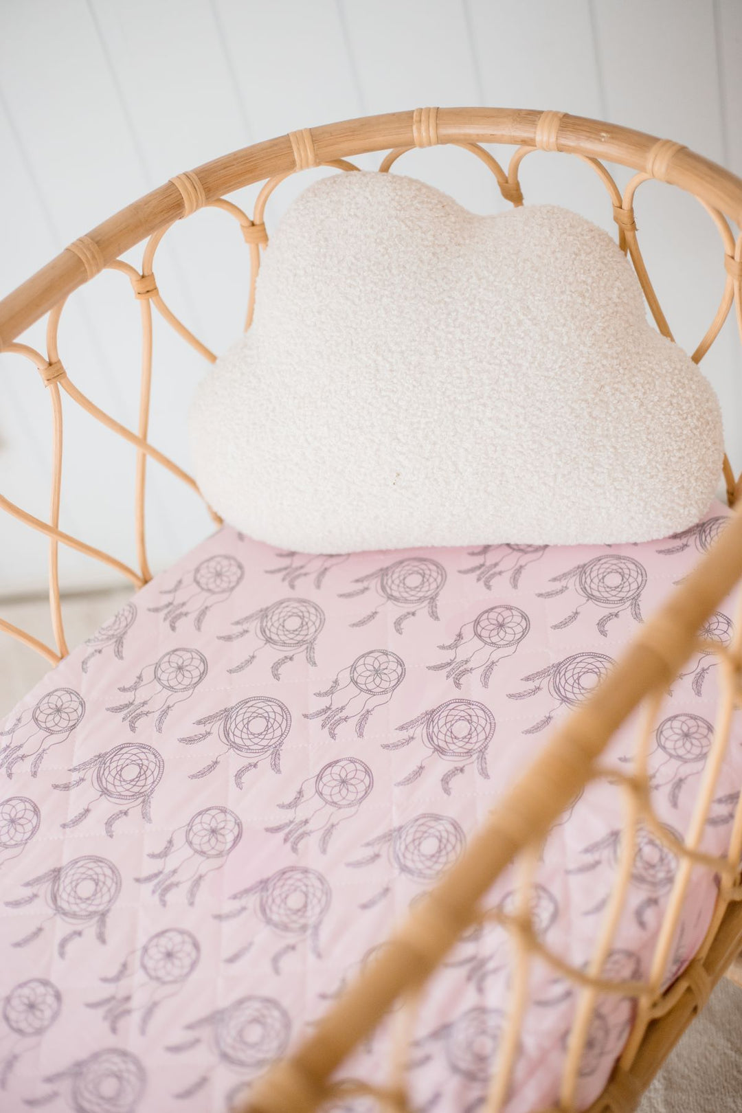 Bambella Waterproof Bassinet Sheet | Pink Dreamcatchers