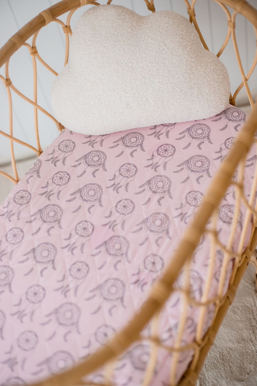 Bambella Waterproof Bassinet Sheet | Pink Dreamcatchers
