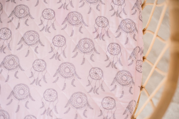 Bambella Waterproof Bassinet Sheet | Pink Dreamcatchers