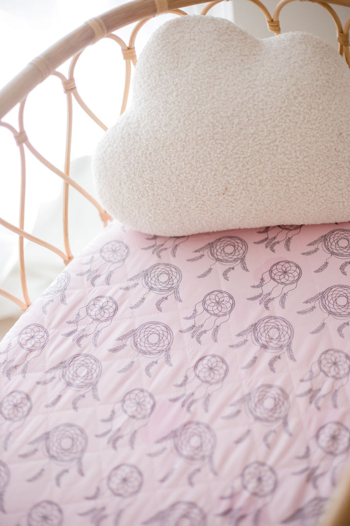 Bambella Waterproof Bassinet Sheet | Pink Dreamcatchers