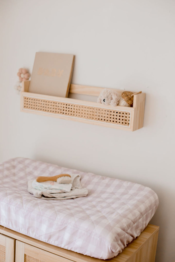 Bambella Waterproof Bassinet Sheet | Blush Gingham