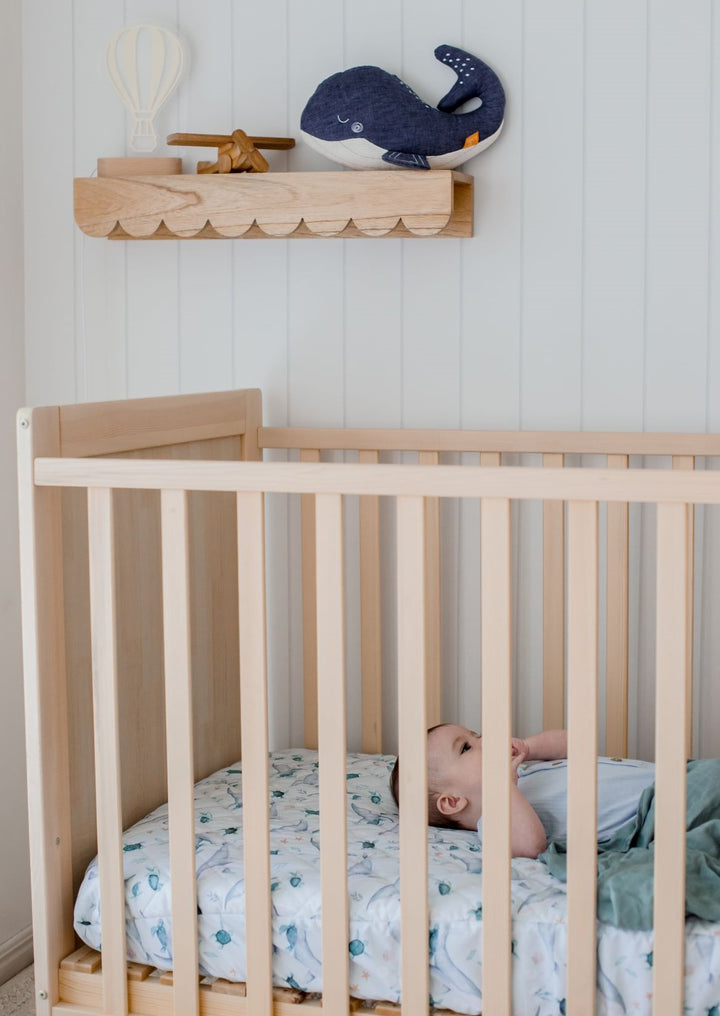 Bambella 2-in-1 Waterproof Cot Sheet & Mattress Protector | Turtle Bay