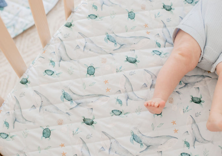 Bambella 2-in-1 Waterproof Cot Sheet & Mattress Protector | Turtle Bay