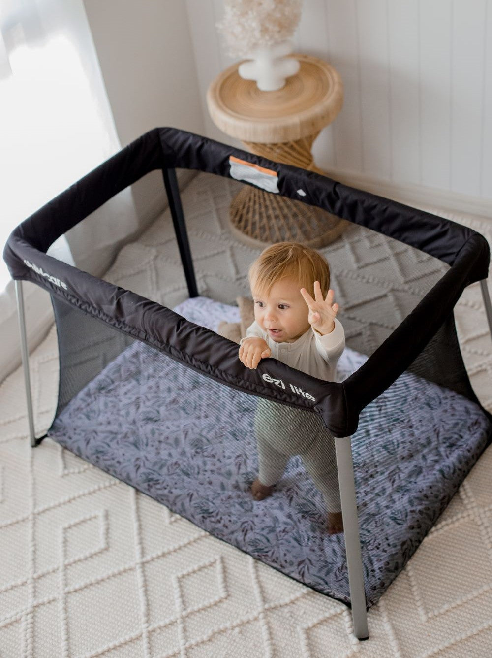 Bambella Waterproof Porta Cot Sheet | Botanical