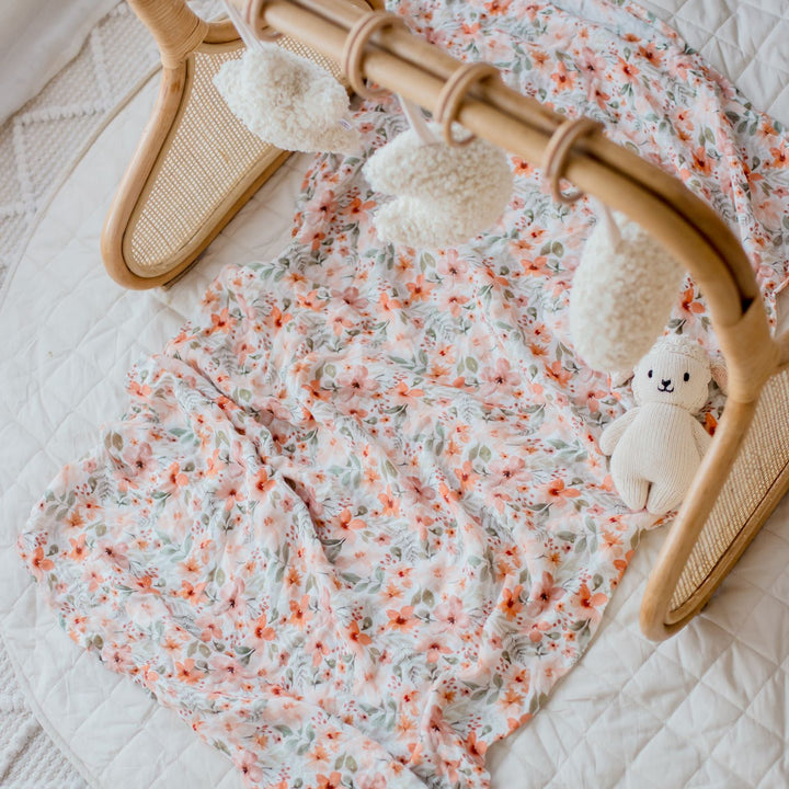 Bambella Bamboo Cotton Muslin Swaddle Wrap - Bloom