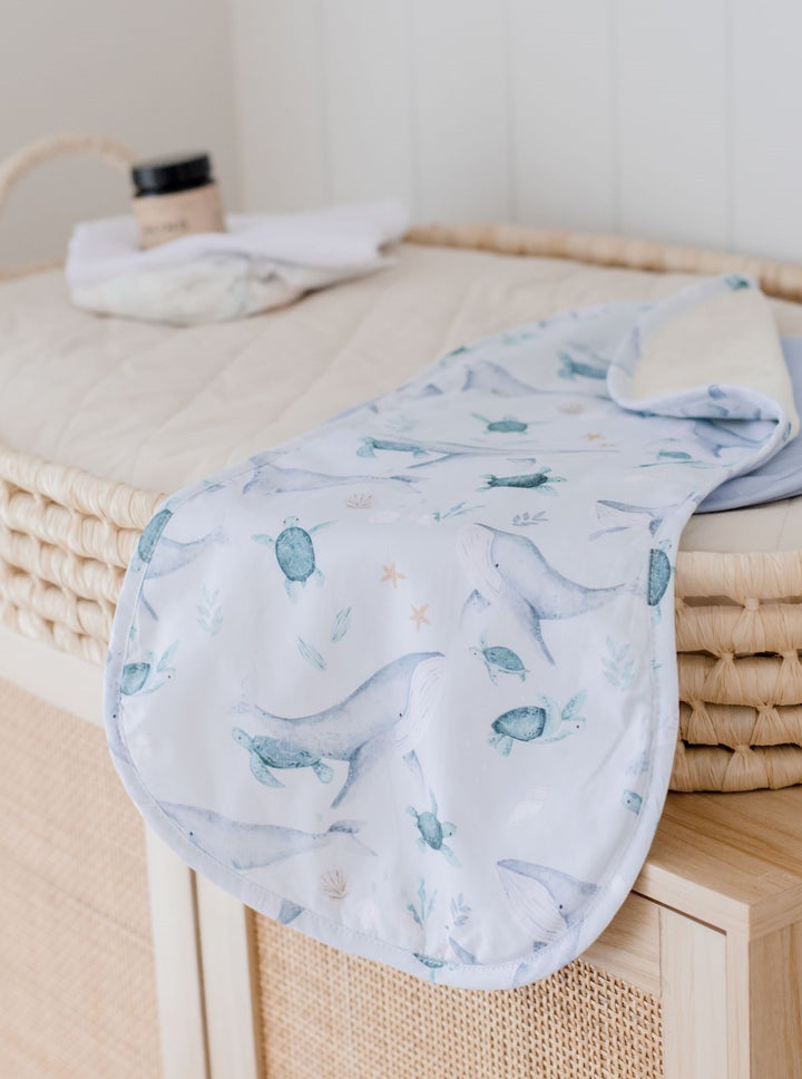 Bambella Burp Cloths 2 Pack | Turtle Bay & Dusty Sky Blue