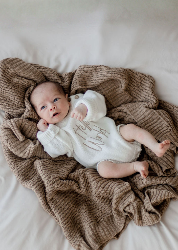 Bambella Knit Cotton Blanket | Walnut