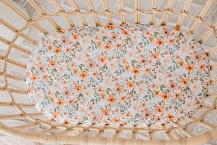 Bambella Waterproof Moses Bassinet Sheet | Bloom