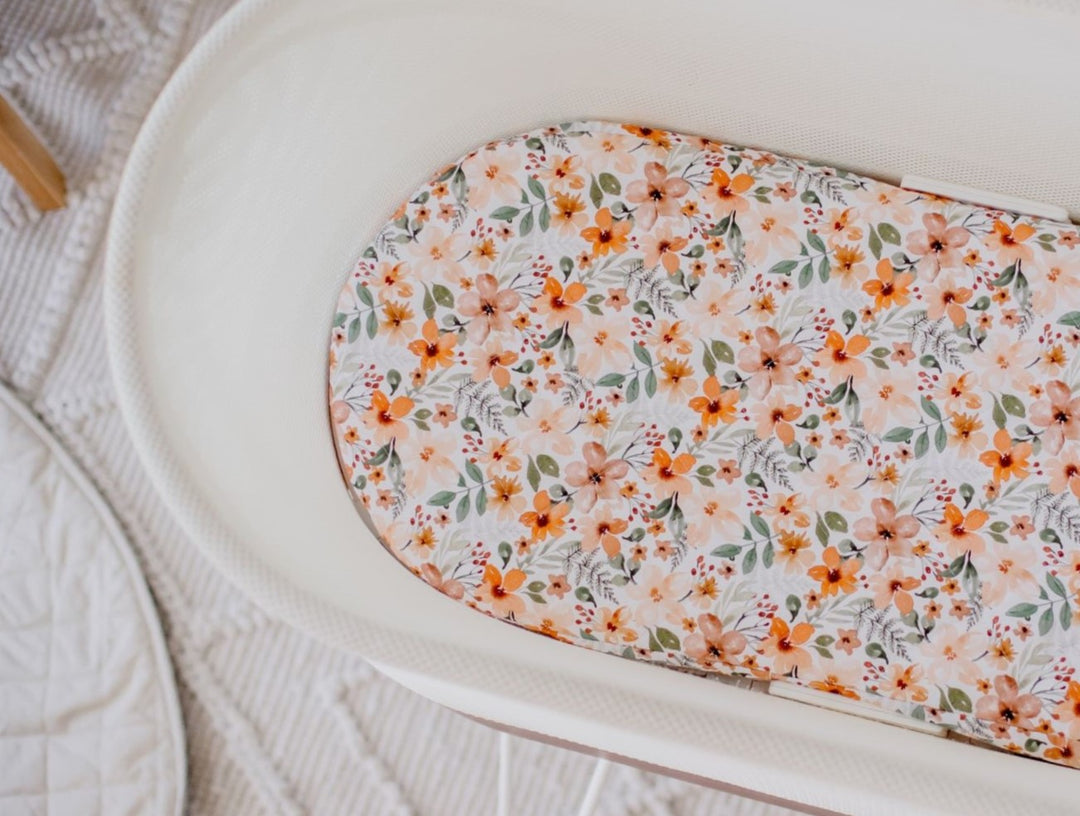 Bambella Waterproof Moses Bassinet Sheet | Bloom