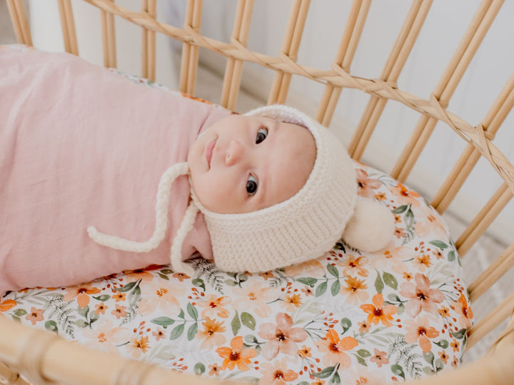 Bambella Waterproof Moses Bassinet Sheet | Bloom
