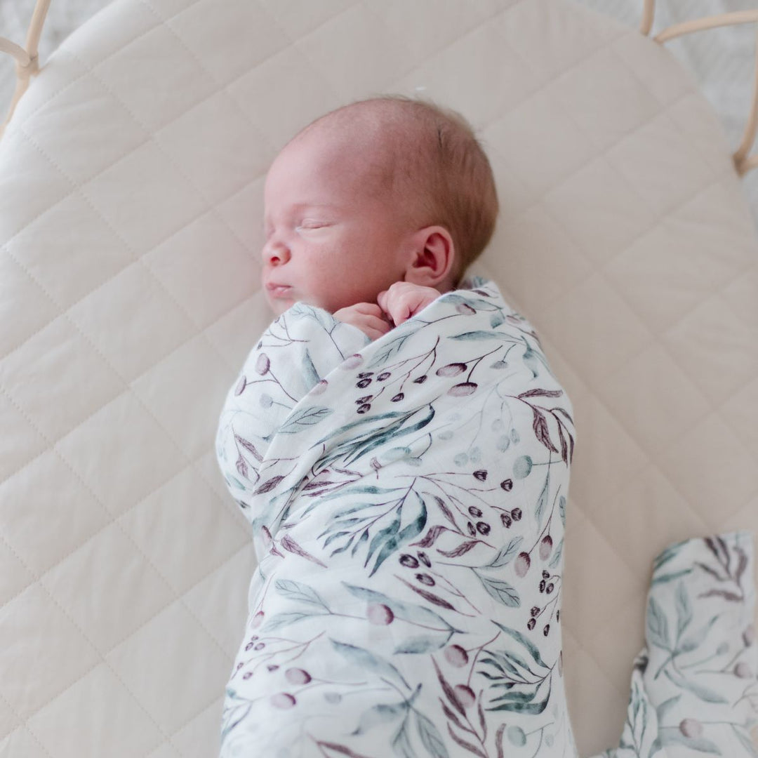 Bambella Bamboo Cotton Muslin Swaddle Wrap - Botanical