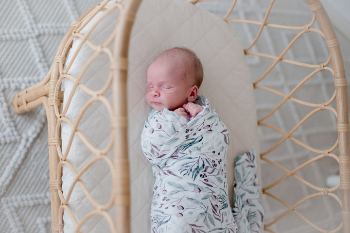 Bambella Bamboo Cotton Muslin Swaddle Wrap - Botanical