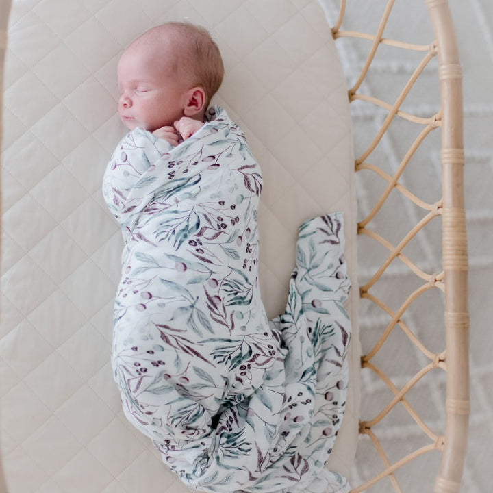 Bambella Bamboo Cotton Muslin Swaddle Wrap - Botanical
