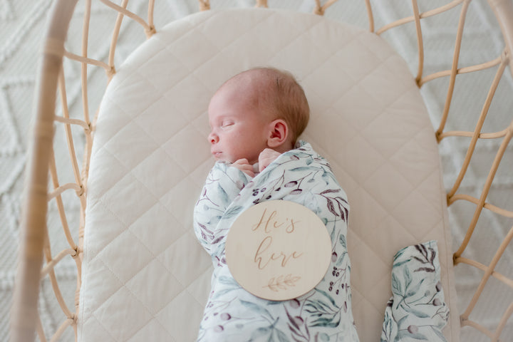 Bambella Bamboo Cotton Muslin Swaddle Wrap - Botanical