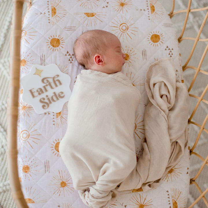 Bambella Bamboo Cotton Muslin Swaddle Wrap - Vanilla