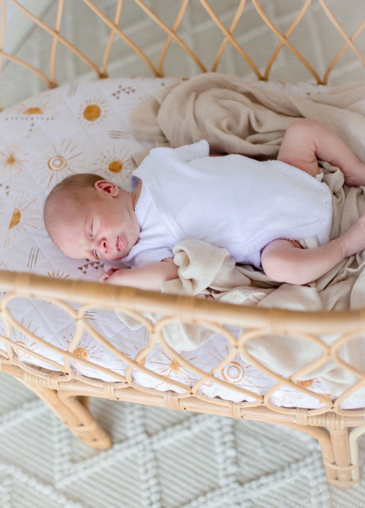 Bambella Bamboo Cotton Muslin Swaddle Wrap - Vanilla